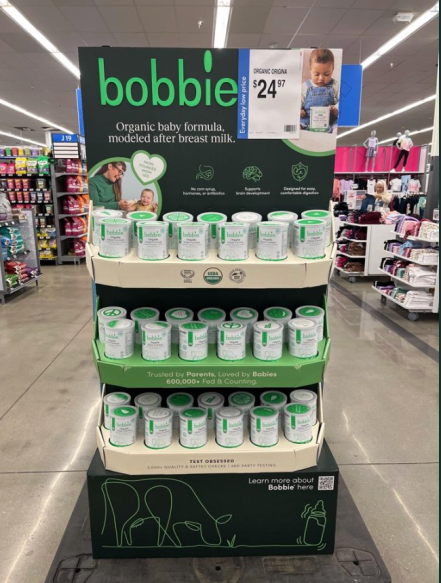 Bobbie's endcap at Walmart 